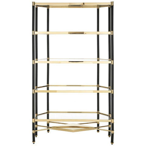 Champagne & Black Glass Shelf