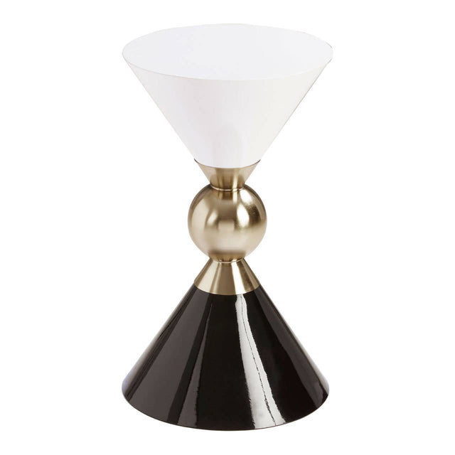 Golden Black Abstract Side Table