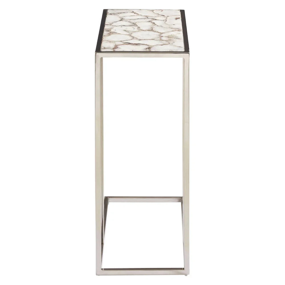 Agate White Silver Side Table