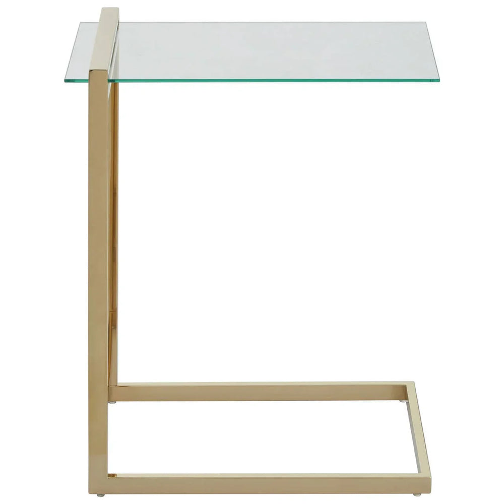 Golden Glass Top End Table