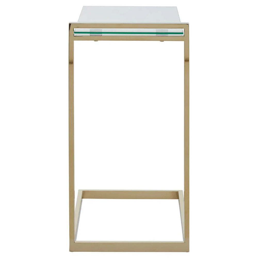Golden Glass Top End Table