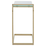 Golden Glass Top End Table