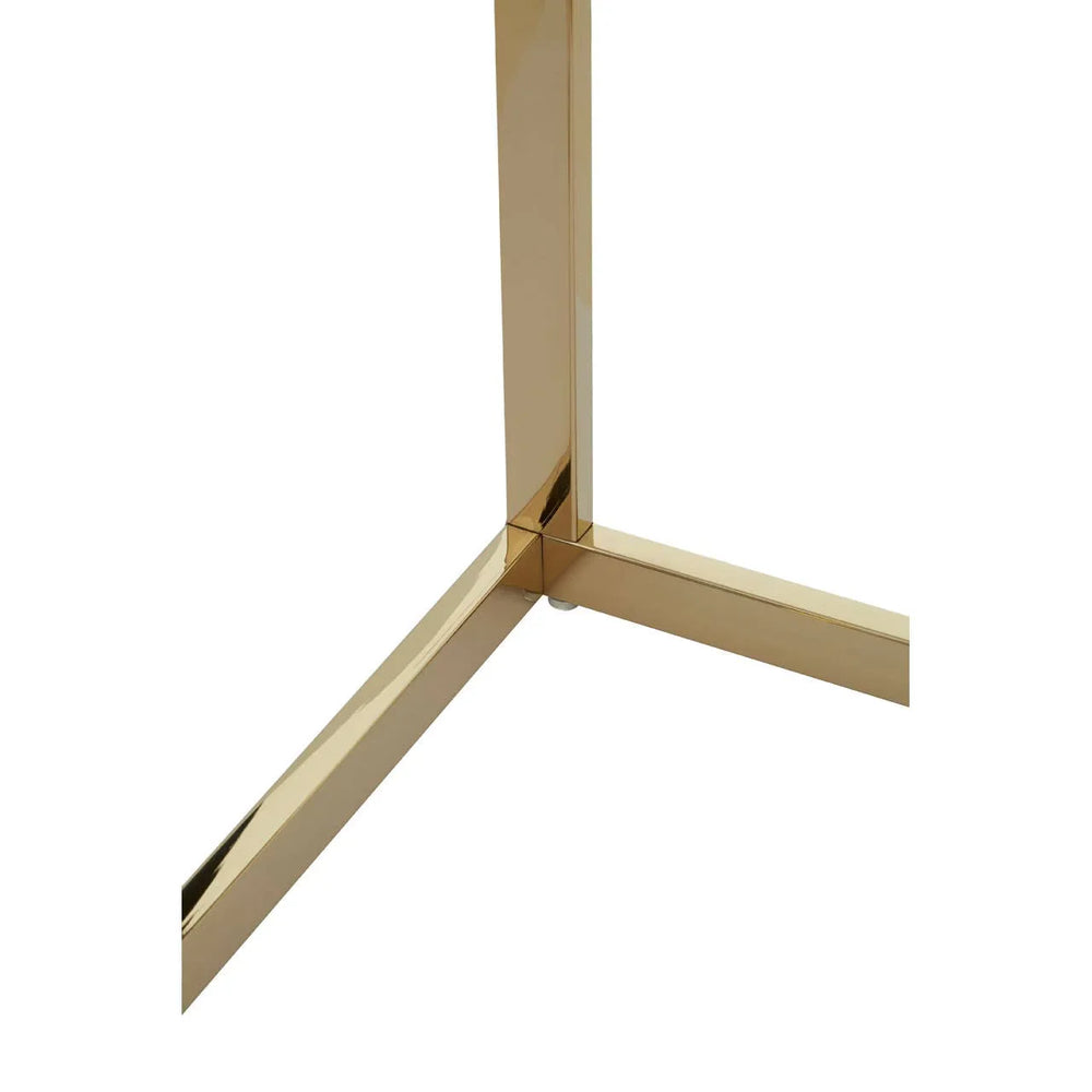 Golden Glass Top End Table