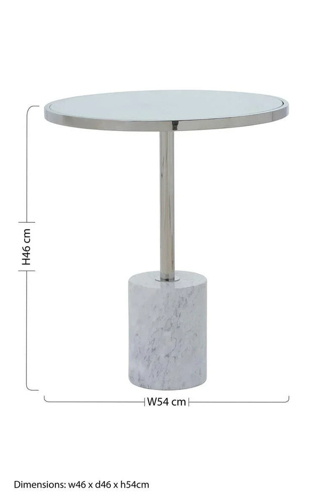Silver Marble End Table