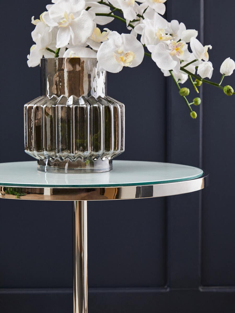 Silver Marble End Table