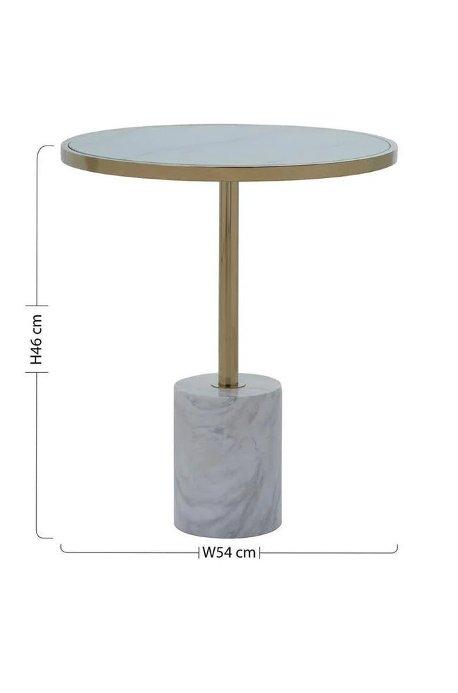 Golden Marble End Table