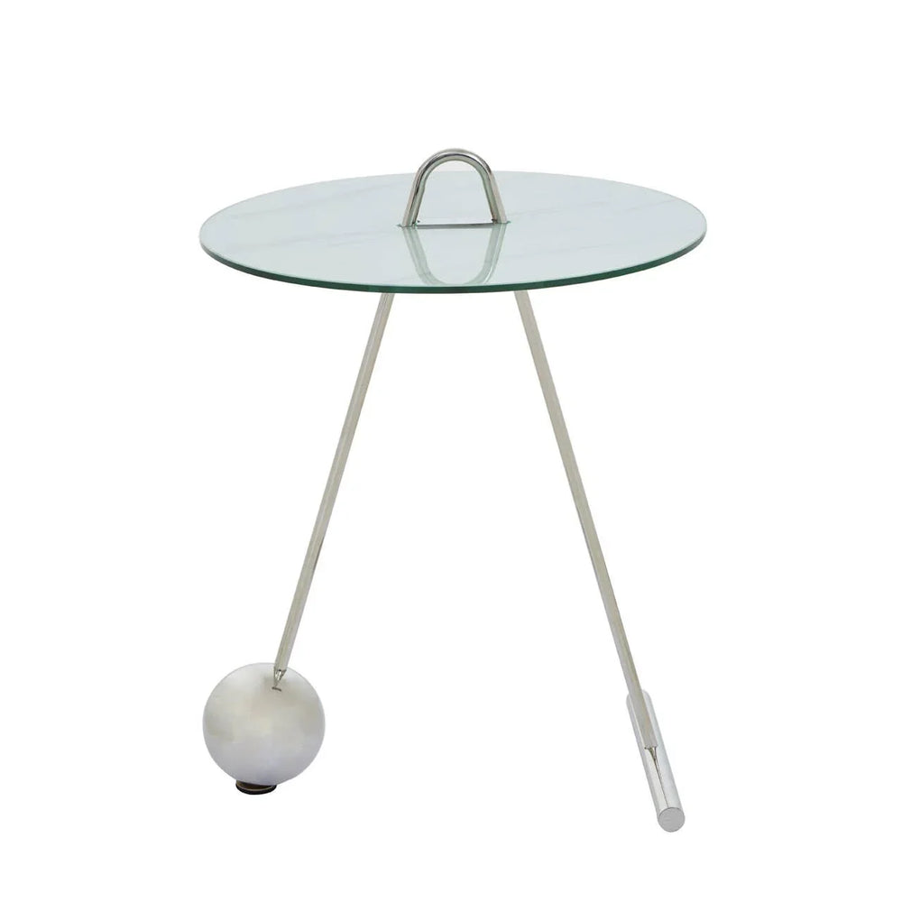 Marble Effect Chrome End Table