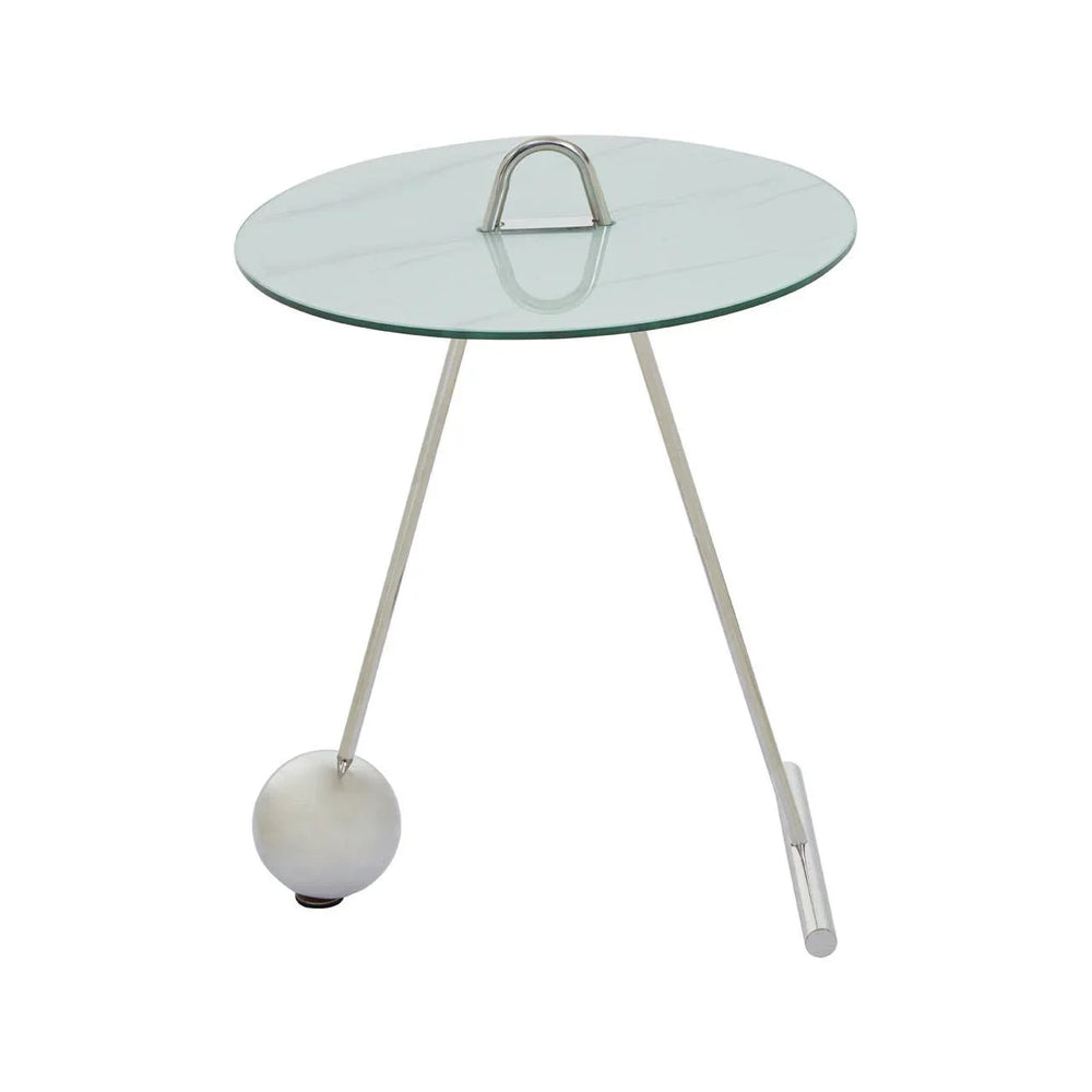 Marble Effect Chrome End Table