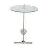 Marble Effect Chrome End Table