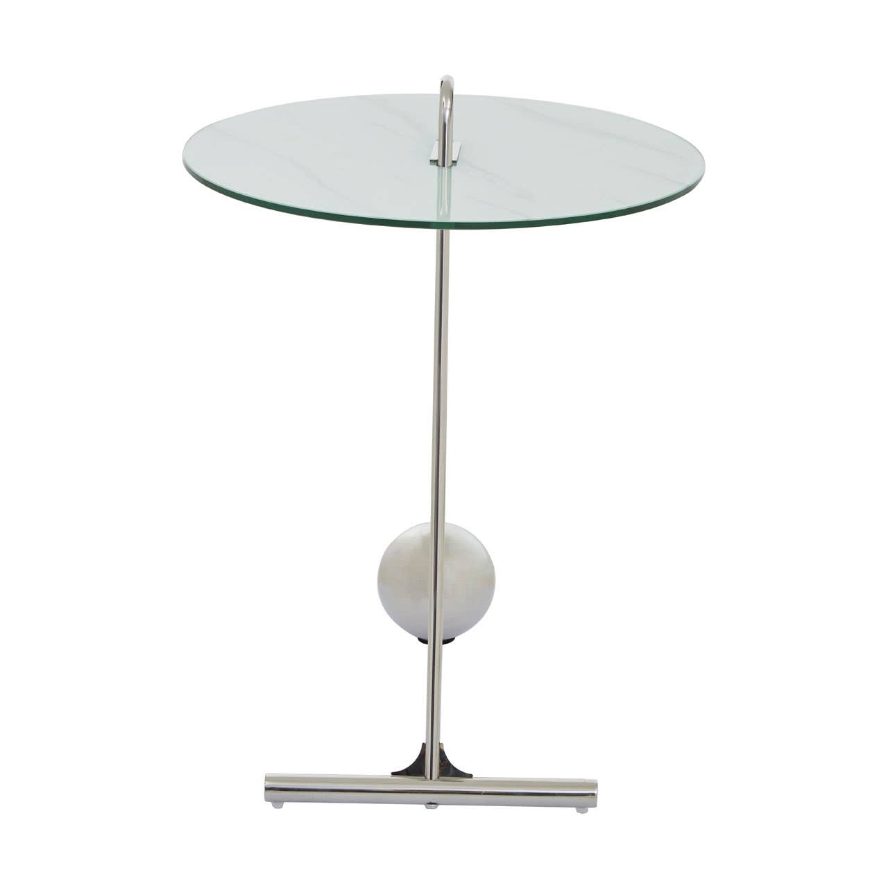 Marble Effect Chrome End Table