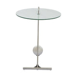 Marble Effect Chrome End Table