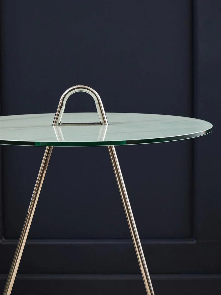 Marble Effect Chrome End Table