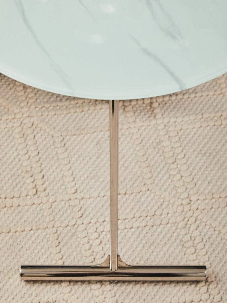 Marble Effect Chrome End Table