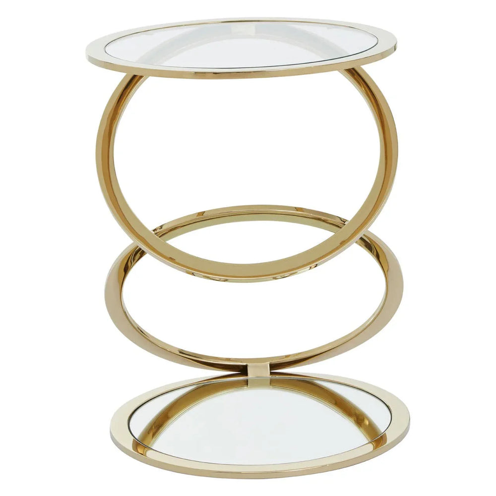 Golden Ring Glass End Table