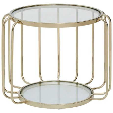 Gleaming Steel Glass Side Table