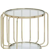 Gleaming Steel Glass Side Table