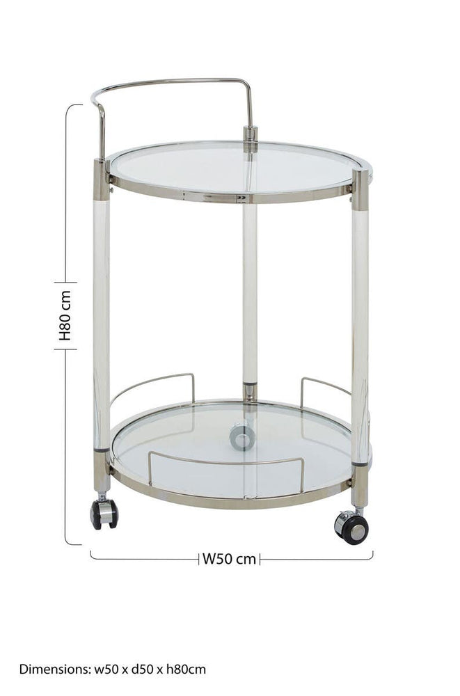 Elegant Chrome Serving Trolley