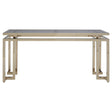 Golden Geometric Glass Console Table