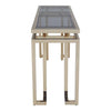 Golden Geometric Glass Console Table