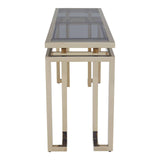Golden Geometric Glass Console Table