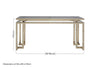 Golden Geometric Glass Console Table