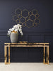 Golden Geometric Glass Console Table