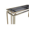 Golden Geometric Glass Console Table