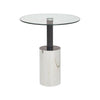 Silver Base Glass End Table
