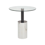 Silver Base Glass End Table