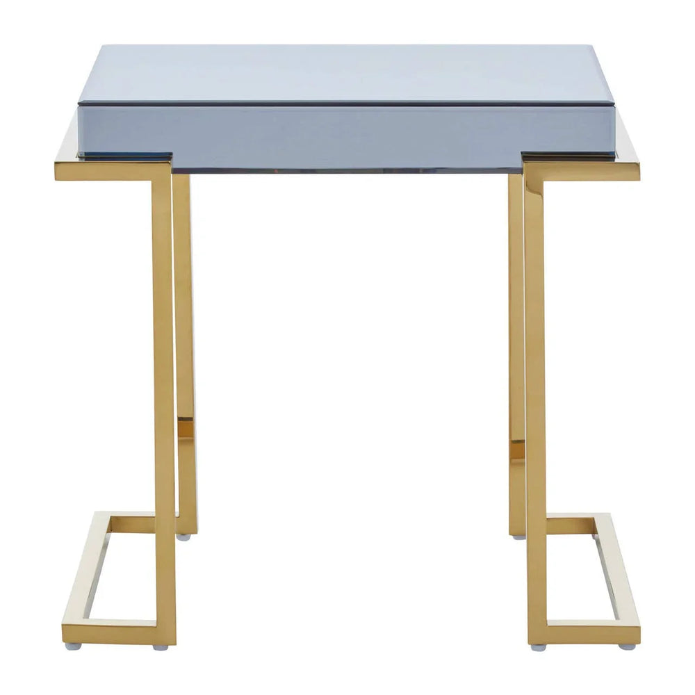 Luxe Grey Glass End Table