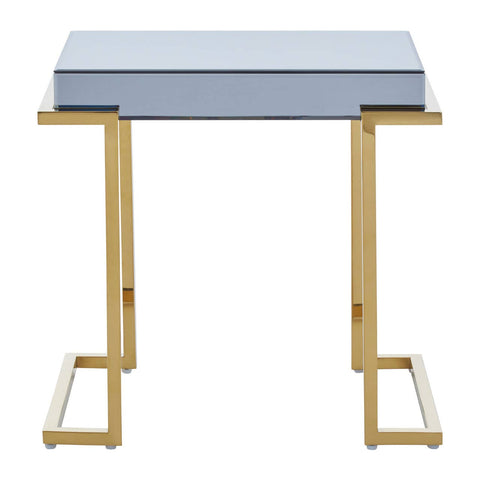 Luxe Grey Glass End Table