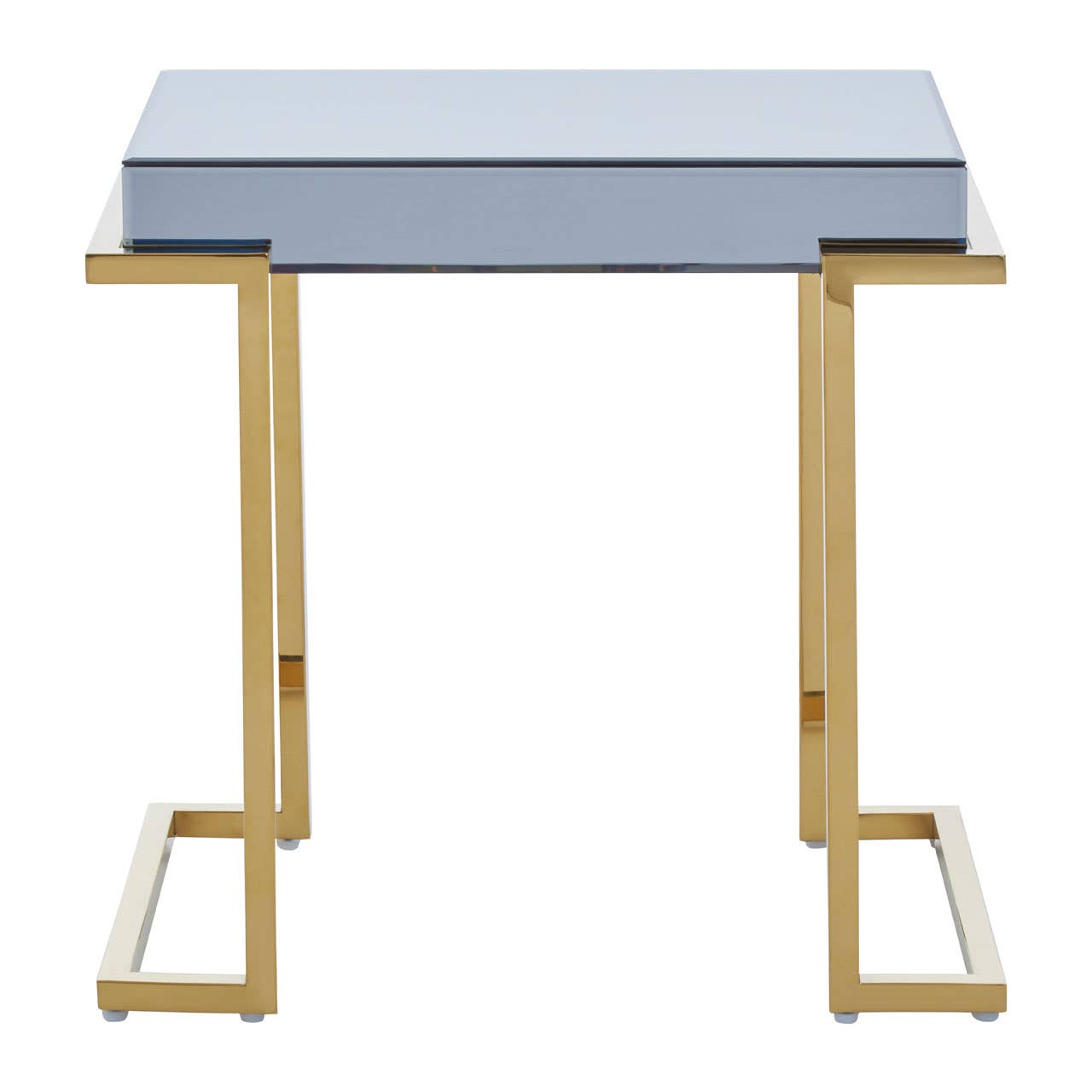 Luxe Grey Glass End Table