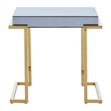 Luxe Grey Glass End Table