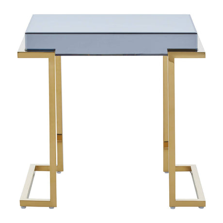 Luxe Grey Glass End Table