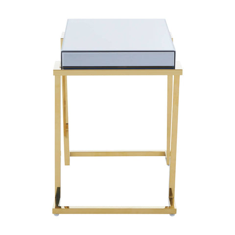 Luxe Grey Glass End Table