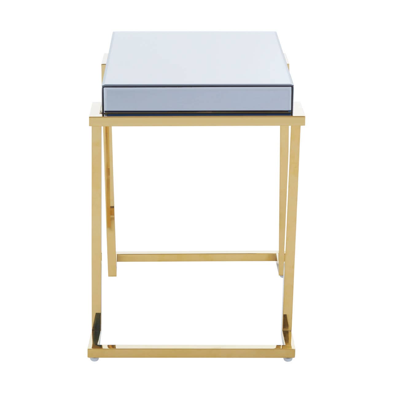 Luxe Grey Glass End Table
