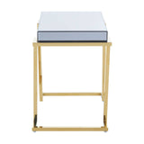 Luxe Grey Glass End Table