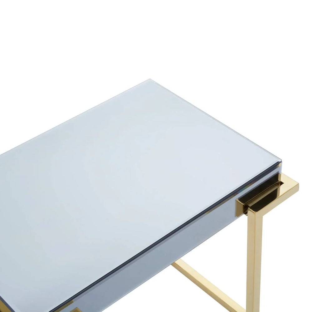 Luxe Grey Glass End Table