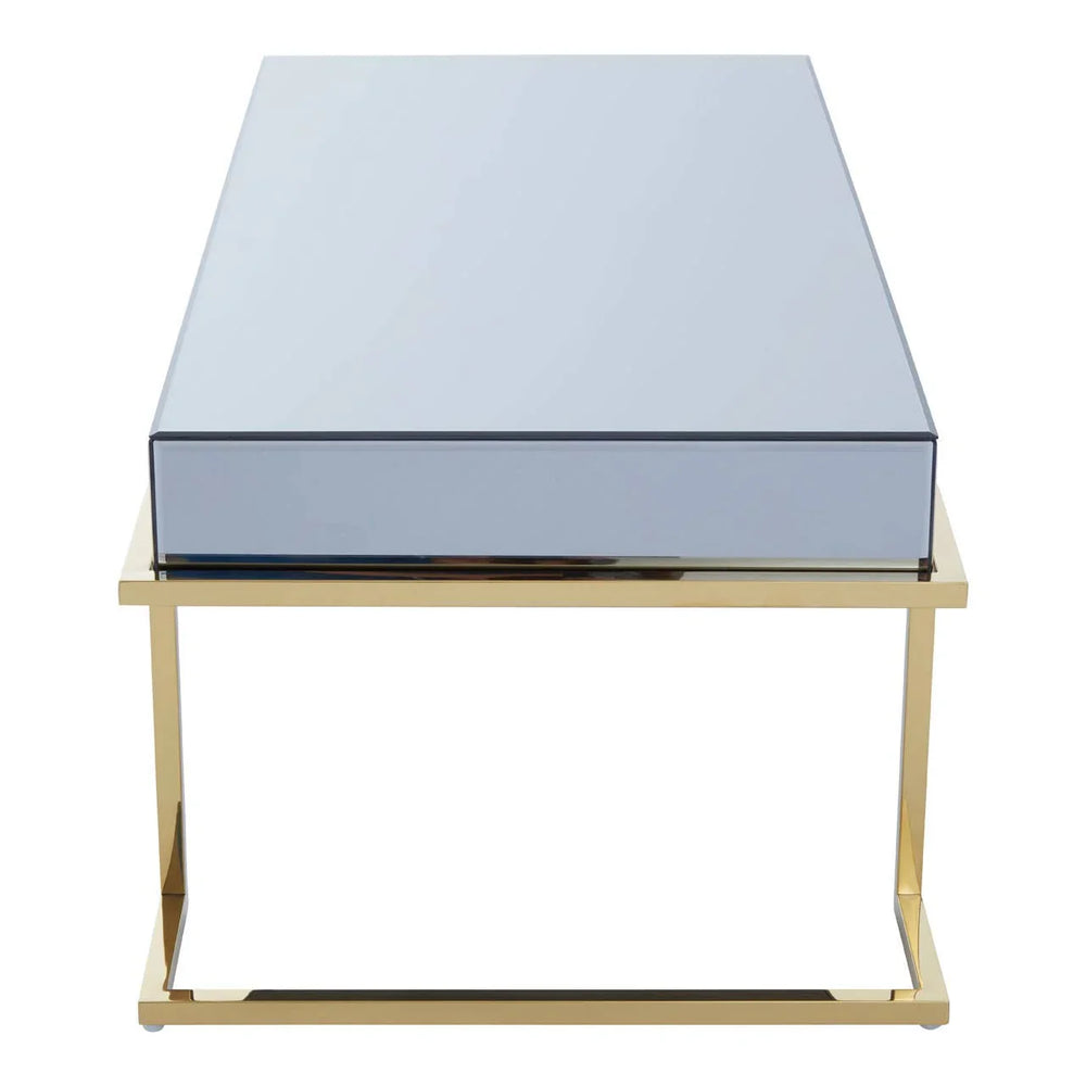 Glam Grey Glass Coffee Table