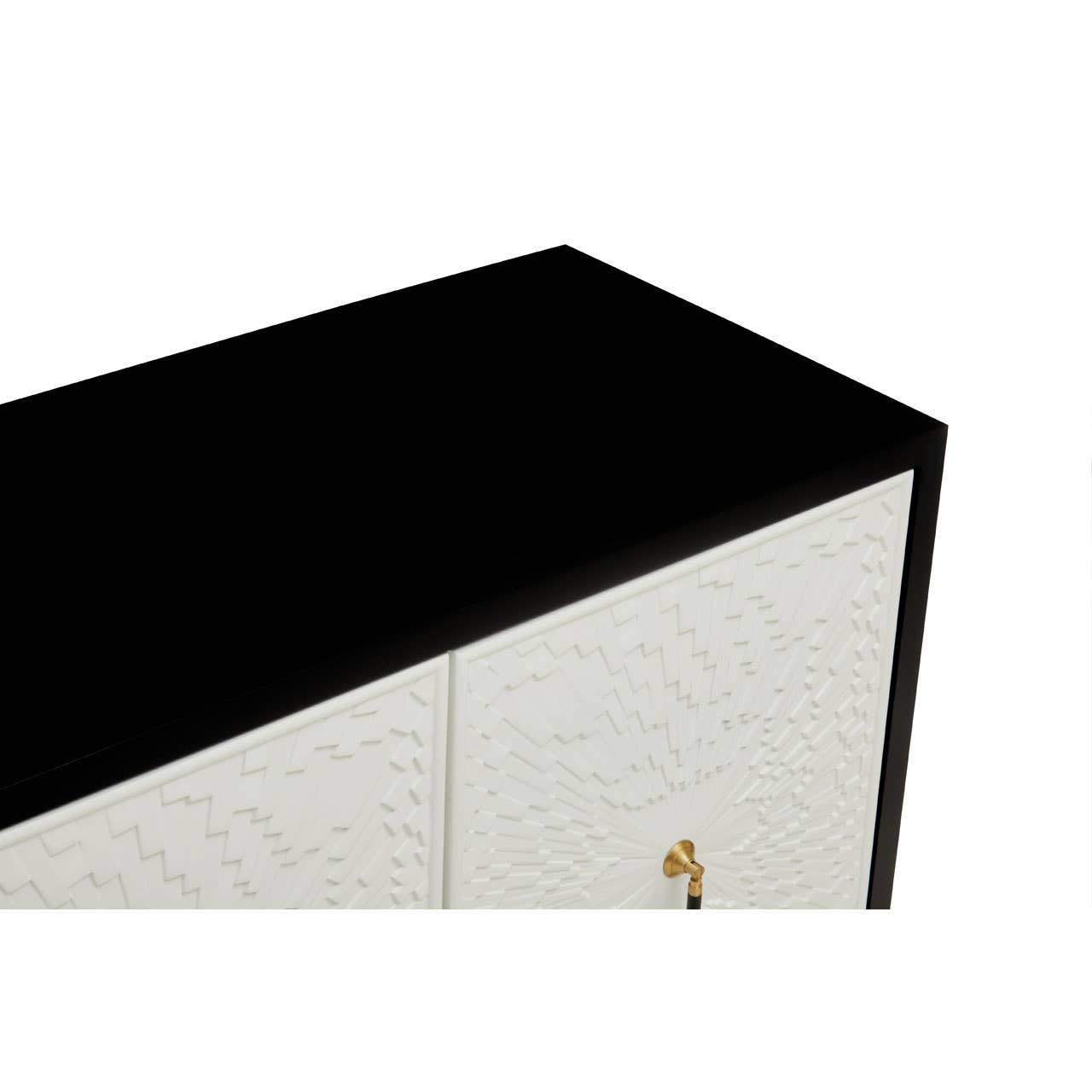 Monochrome Mid Century Modern Sideboard with Gold Accents
