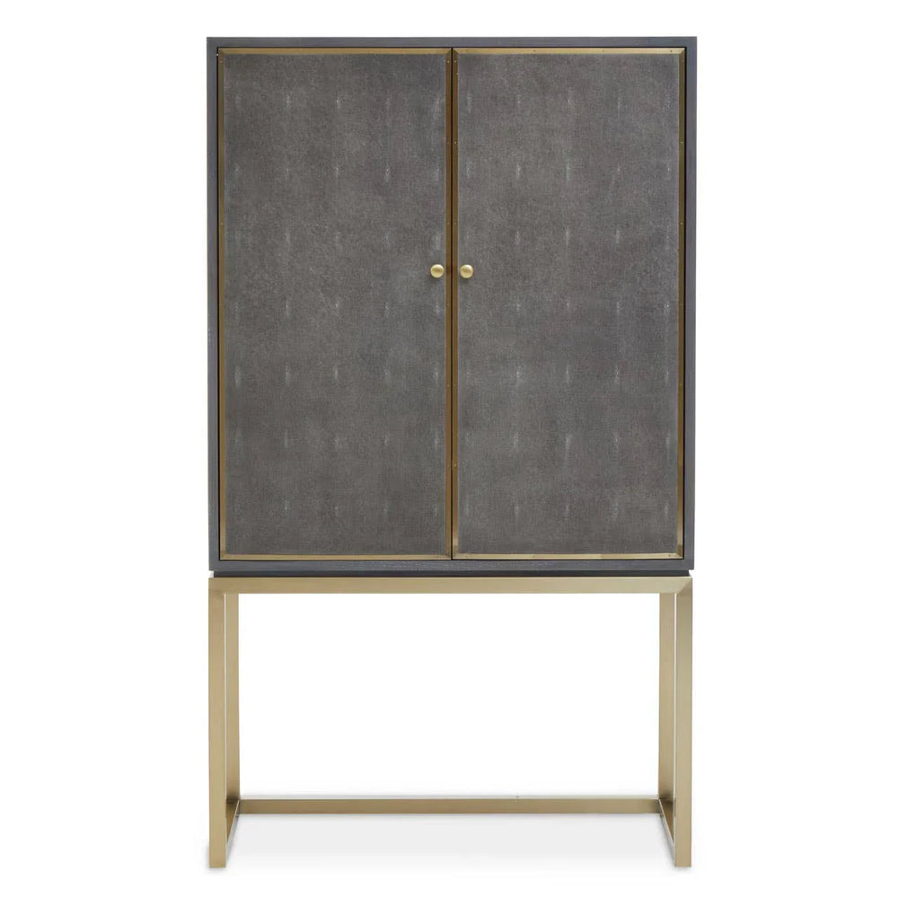 Luxury Shagreen Effect Cabinet with Gold Base