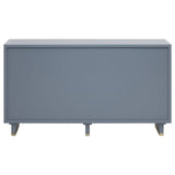 Luxury Grey Shagreen Three Drawer Sideboard with Gold Accents