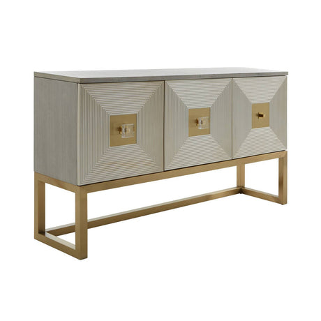 Champagne Silver Textured Three-Door Sideboard