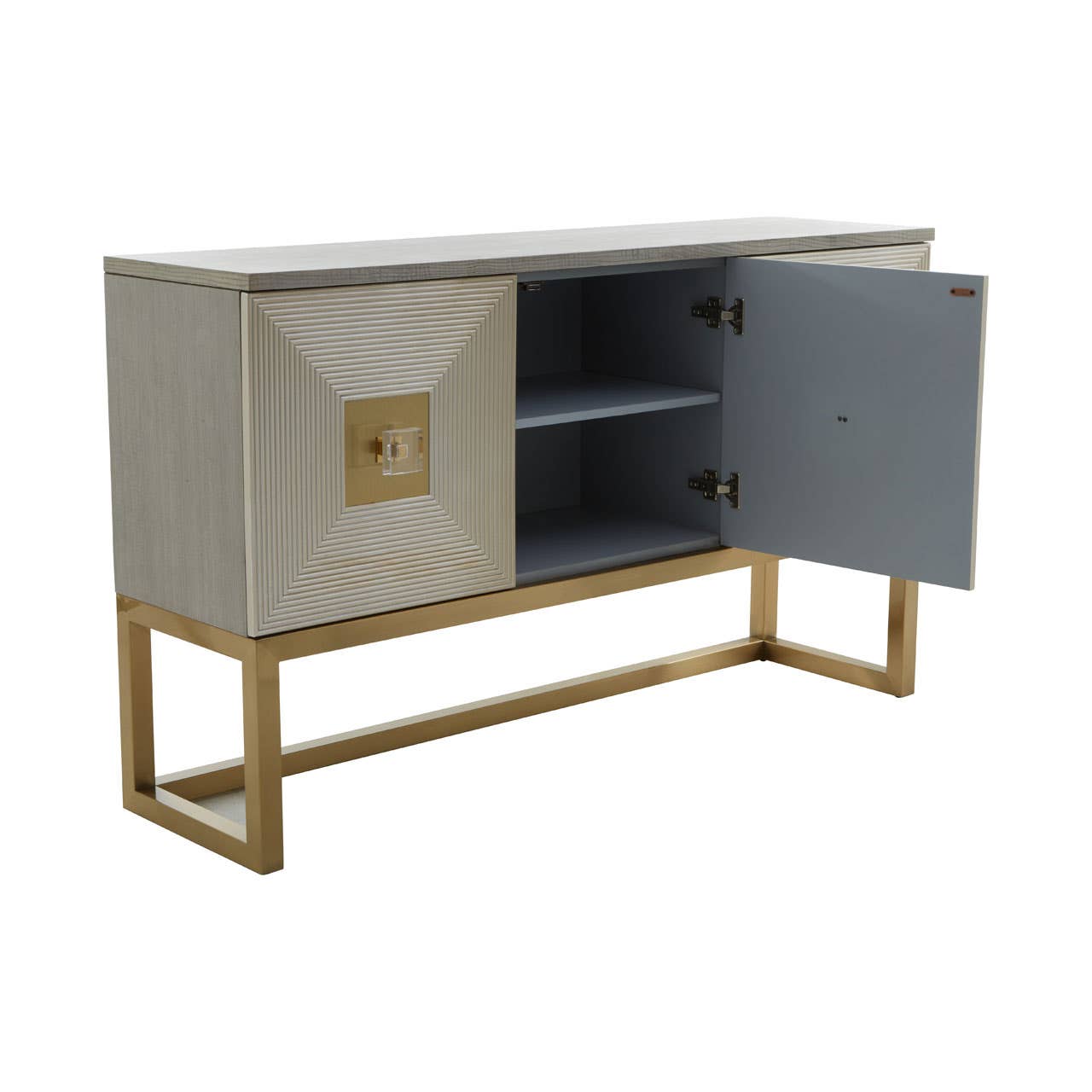 Champagne Silver Textured Three-Door Sideboard