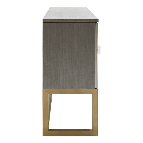 Champagne Silver Textured Three-Door Sideboard