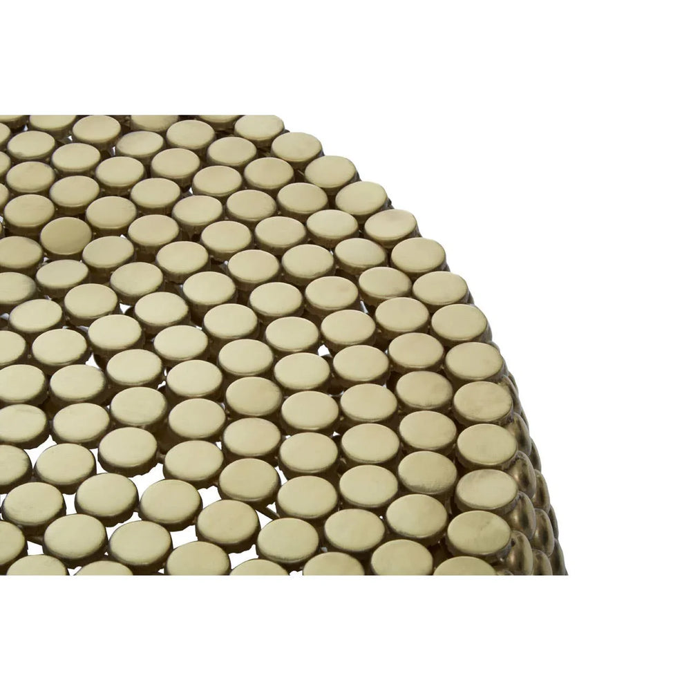 Golden Beaded Round Coffee Table