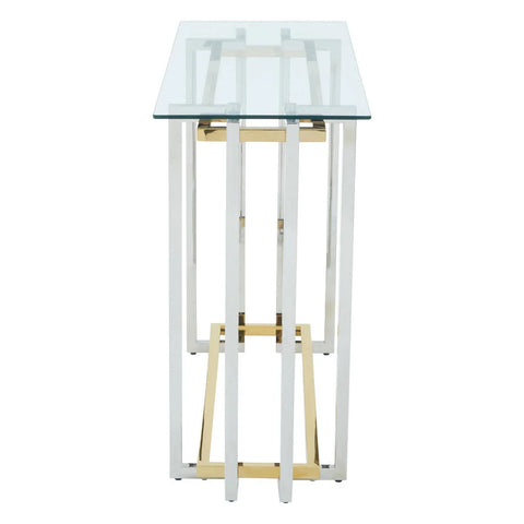 Golden Silver Glass Console Elegance