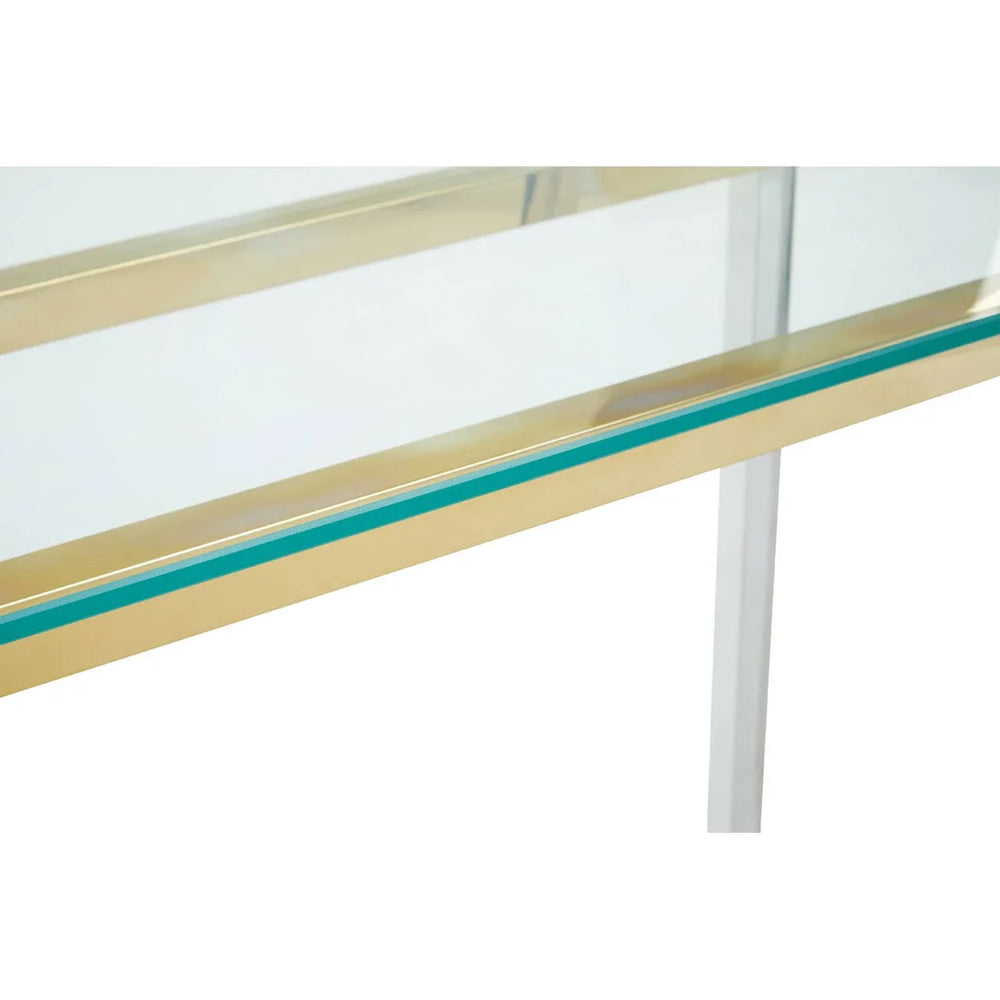 Golden Silver Glass Console Elegance