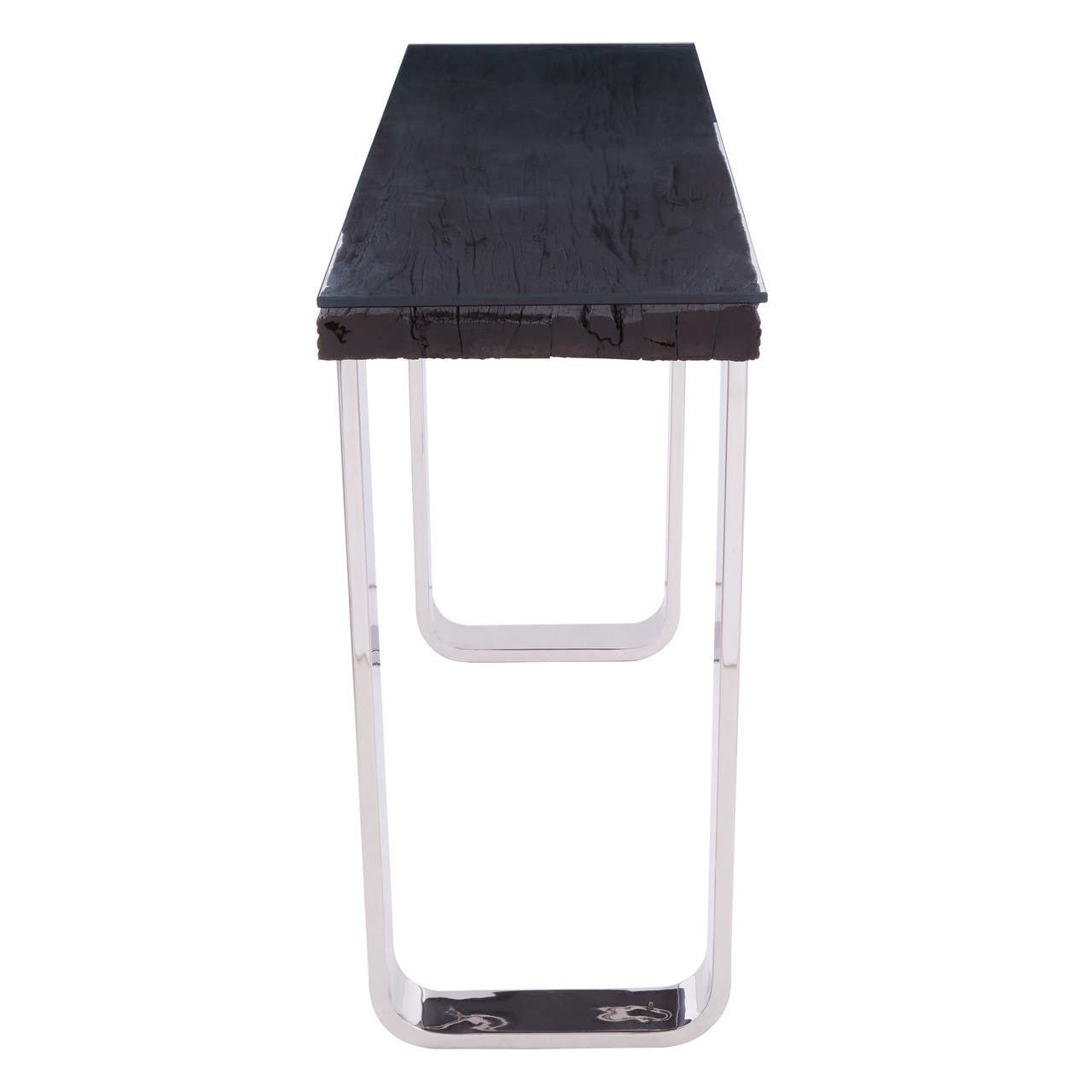 Sleek Black Wood Glass Table