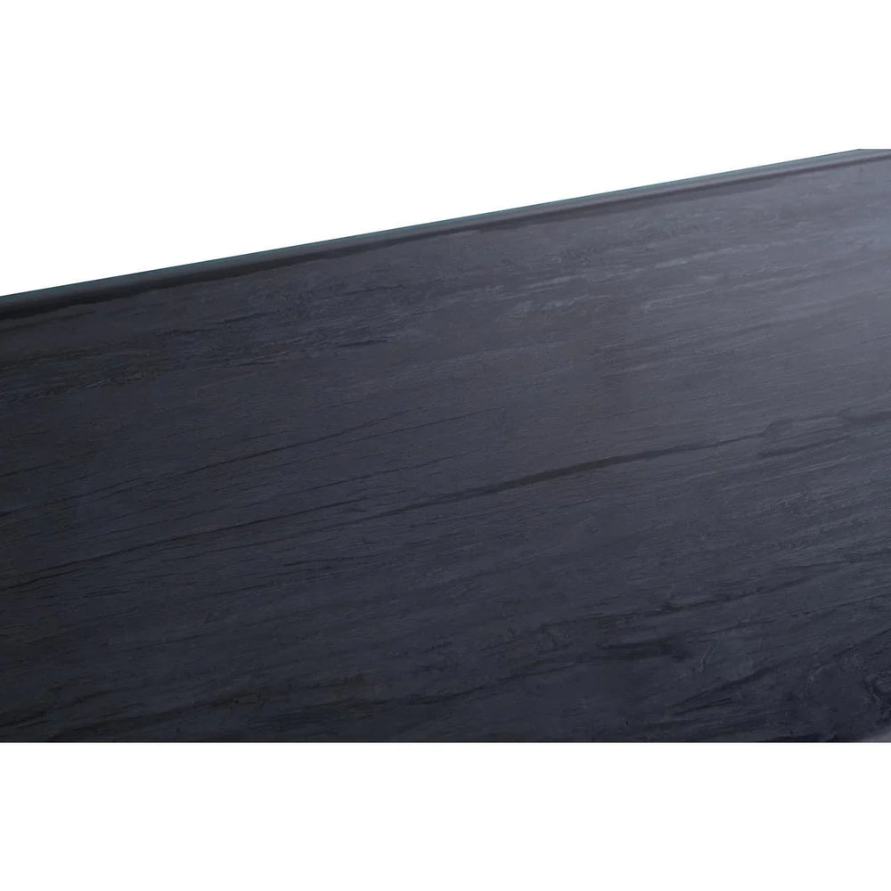 Sleek Black Wood Glass Table